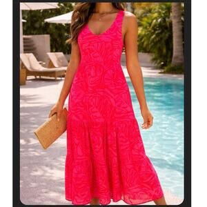 VENUS LASCANA Tropical Maxi Dress Small Sleeveless Resort Summer